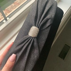 Gunne Sax Black Sequin Formal Evening Clutch